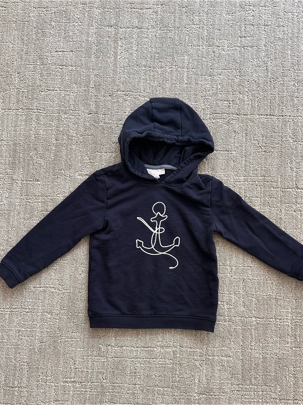 The Little White Company toddler hoodie with Anchor stitching